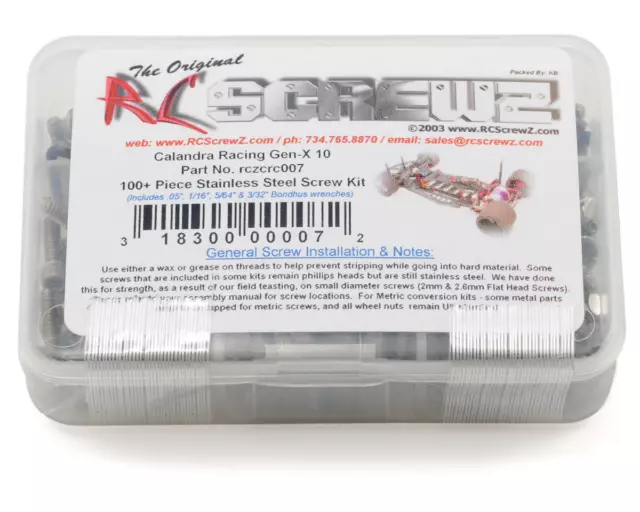 RC Screwz CRC Gen-X 10 Stainless Steel Screw Kit [RCZCRC007]