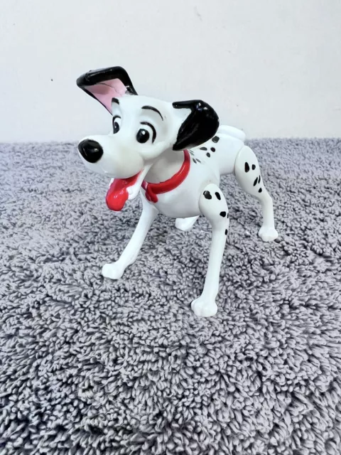 Disney 101 Dalmatians Pongo PVC Dog Red Collar Figure 3 Inch Jointed Vintage