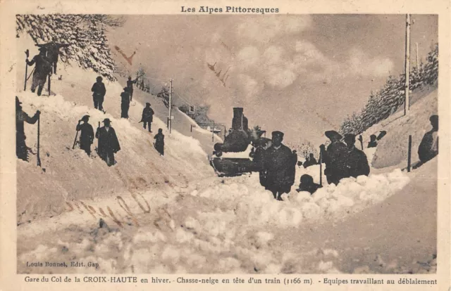 Cpa 26 Gare Du Col De La Croix High In Winter Snow Hunting At Train Head