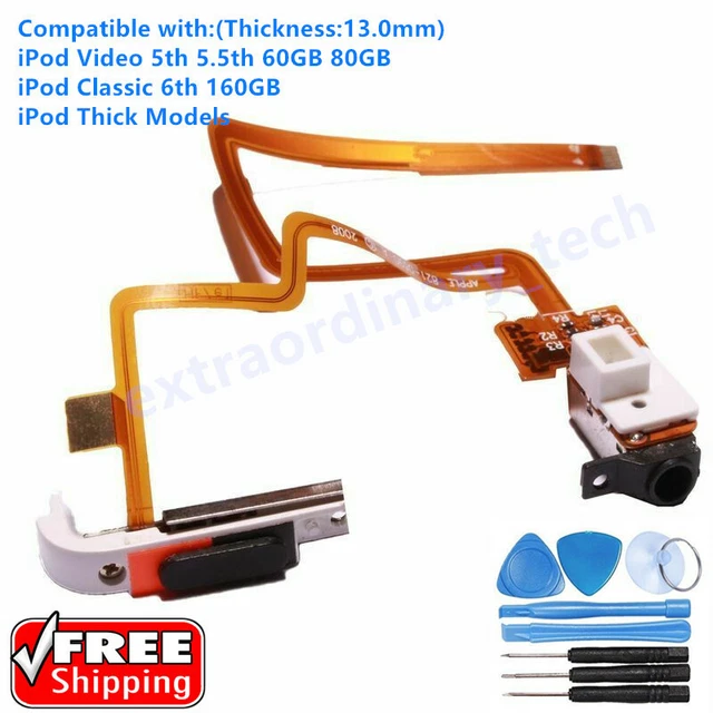 Ipod Classic Case Leather Headphone Jack & Hold Switch Assembly