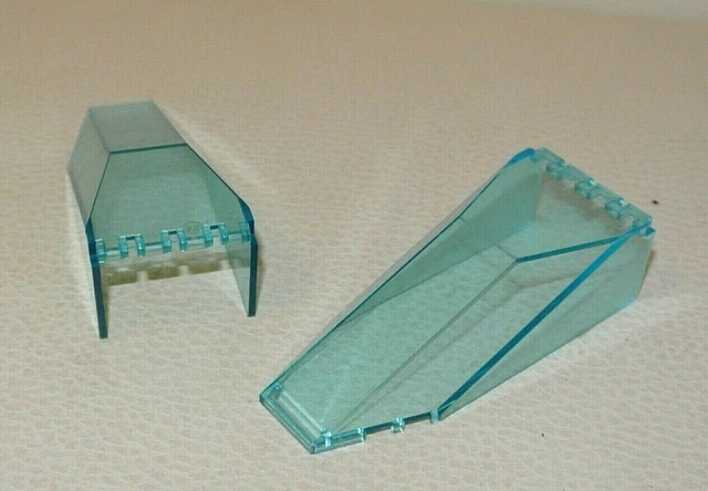 LEGO: 2x Windscreen 10 x 4 x 2 - Ref 2507 Trans Light Blue - Set 1687 6545 6341