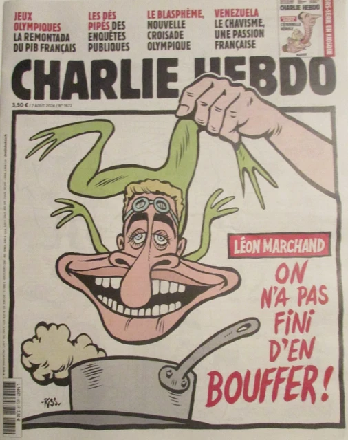 CHARLIE HEBDO N° 1672 de AOÛT 2024 LÉON MARCHAND ON N'À PAS FINI D'EN