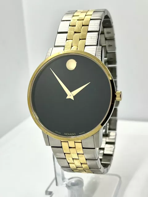 Movado Men's Museum Classic Two Tone Black Dial Stainless St 40mm Watch 0607200