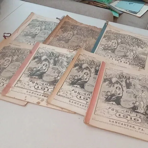 Agricultural ALMANAC 1910-1917 john baer