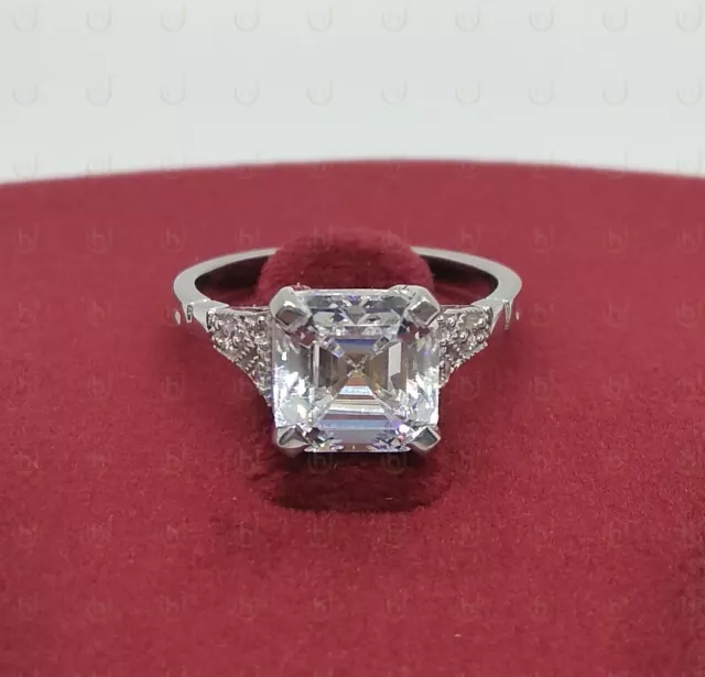 2.56 Ct Asscher Cut Lab-Created Diamond Antique Royal Victorian Old Vintage Ring