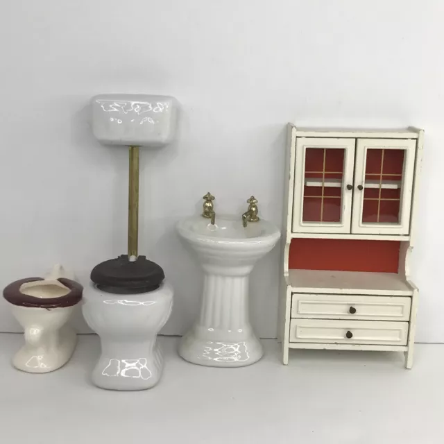 Dollhouse Miniature Bathroom Toilet Sink