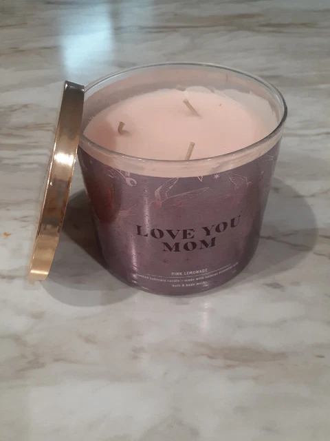 Bath & Body Works Pink Lemonade Love You Mom Candle Luminary 3-Wick Large