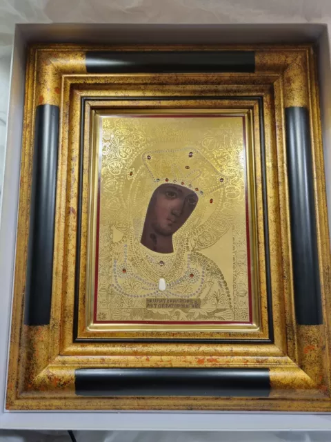 Schöne Faksimile Porzellan Ikone Die Goldene Madonna Zertifikat Schloss Museum