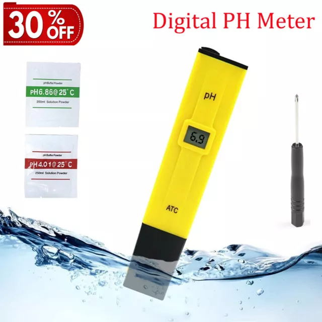 Digital PH Meter LCD Electric Tester Pen Water Hydroponics Test Kit Aquarium