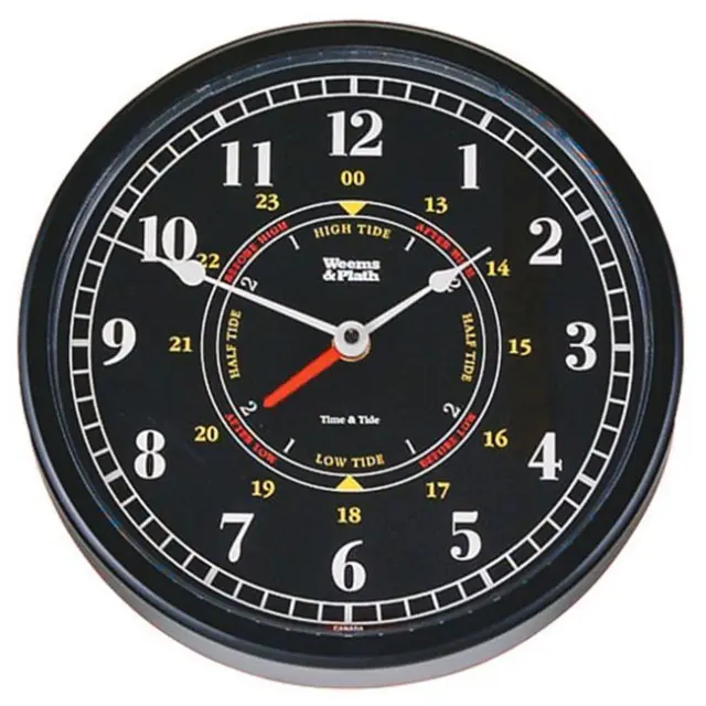 Weems & Plath 440315 Trident Time & Tide Clock -10 Inch Black Dial