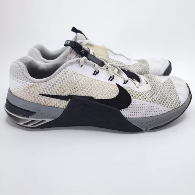 Nike Hombres 11.5 Metcon 7 Blanco Negro Zapatos Acolchado Entrenamiento con Pesas CZ8281-100