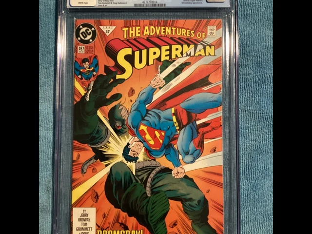 Adventures Of Superman #497 Cgc 9.8 White Pages  Mint 1992 Battle Doomsday