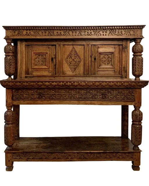 16th Century Elizabethan Joined Oak Court / Livery Cupboard