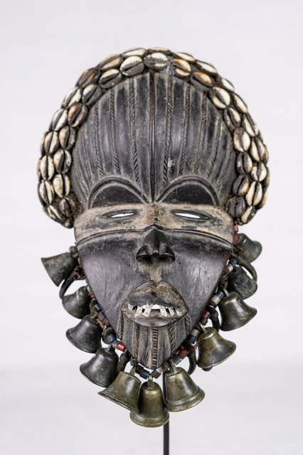 Masque Tribal Africain Dan / Yakouba - Ancien - Côte D'Ivoire - Bois Et Cauris