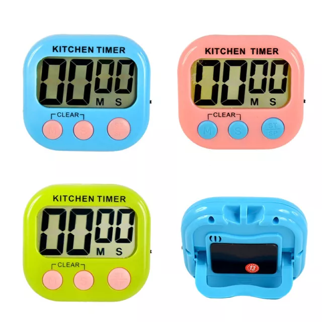 Digital Kitchen Cooking Loud LCD Alarm Magnetic Large Timer Count-Down Up Clock