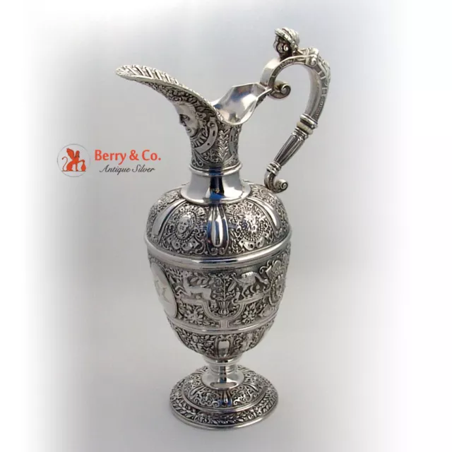 English Sterling Silver Claret Jug George Fox London 1876