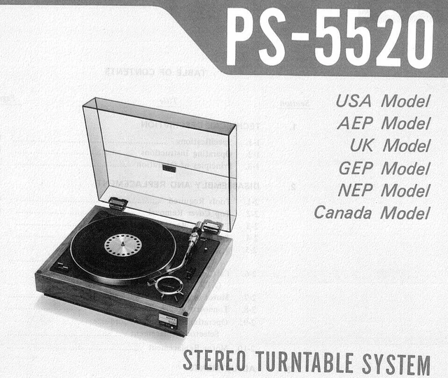 SONY PS-5520 SCHEMATIC Diagram Service Manual Schematic Circuit Diagram
