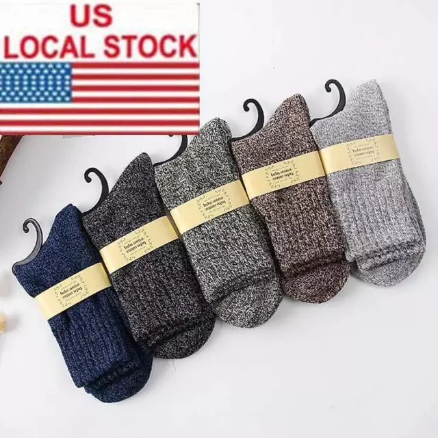 5 Pairs Men's 80% Wool Mixture Angora Cashmere Warm Soft Thick Casual Soft Socks