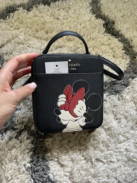 NWT Kate Spade x Disney Minnie Mouse Vanity Case Crossbody K9530 Black Leather