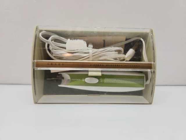 Vintage Sears 2 Speed Electric Scissors 3442199  in Case w/Manual-Tested!