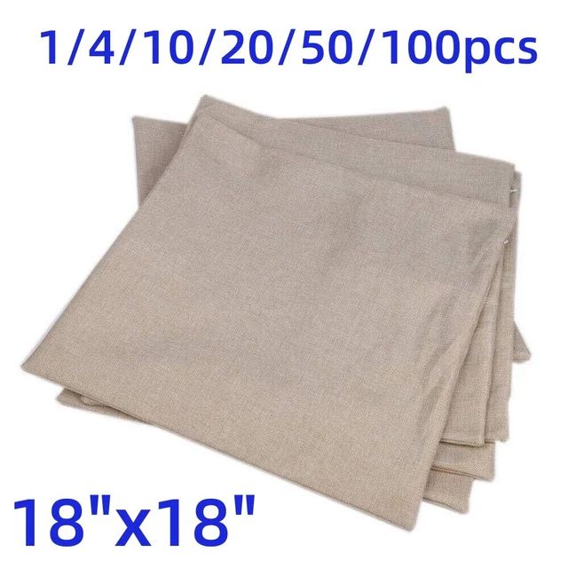 18" Linen Sublimation Blank Reversible Pillow Case Throw Cushion Cover 1Pc-100Pc