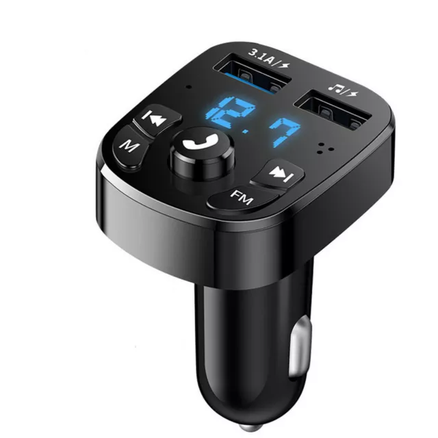 Transmetteur FM de voiture Bluetooth sans fil double chargeur USB lecteur MP3