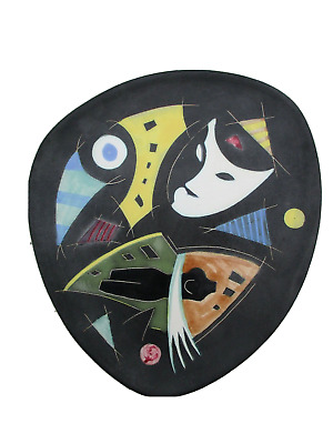 Vase anthropomorphe ceramique emaillée noire forme visage femme stylisé no dior 