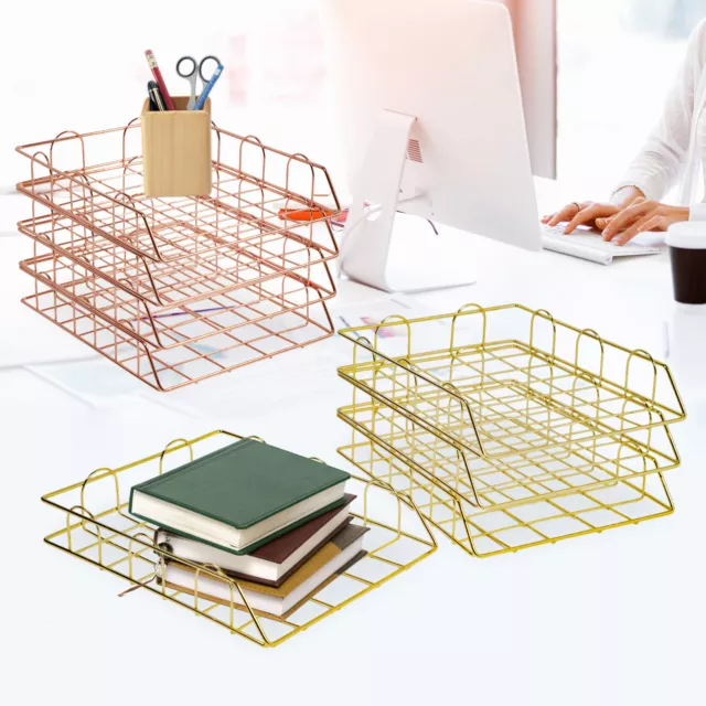 Büro Dokumentenhalter Schule Paper Organizing 4x Metal Aktenhalter Briefablage