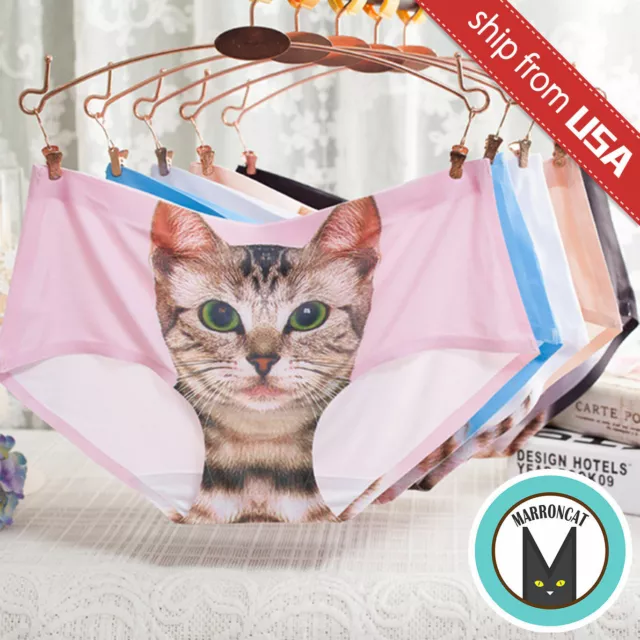 US Soft 100% Cotton Kawaii Cute Sexy Cat Kitten Panty Panties underwear high  cut