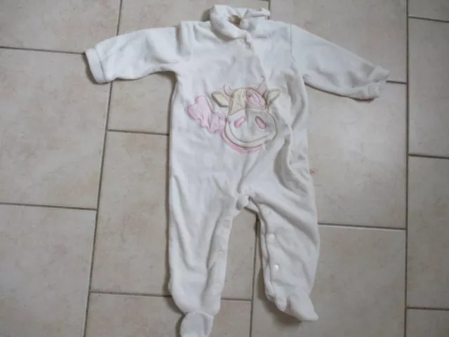 pyjama NOUKIE'S fille lola vache velours blanc 12 mois 80 cm noukies