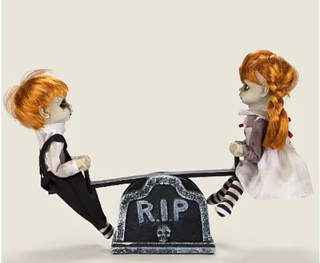 Halloween See-Saw Twins Animated Haunted Creepy Decoration