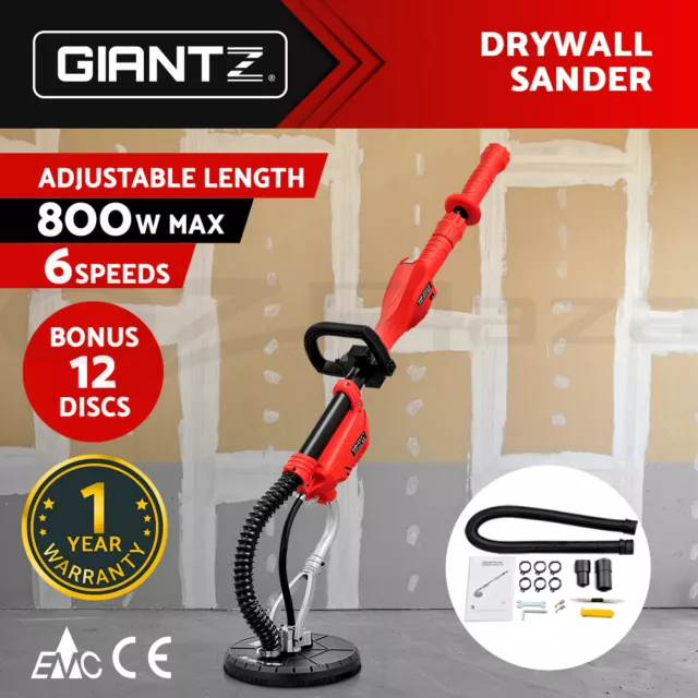 Giantz Drywall Sander Plaster Wall Board Dust Free Drywall Disc Gyprock 800W