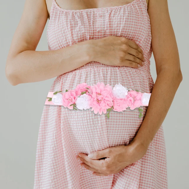 BABY SHOWER BELLY Sash Flower Belt for Pregnancy Maternity Girdle £11.