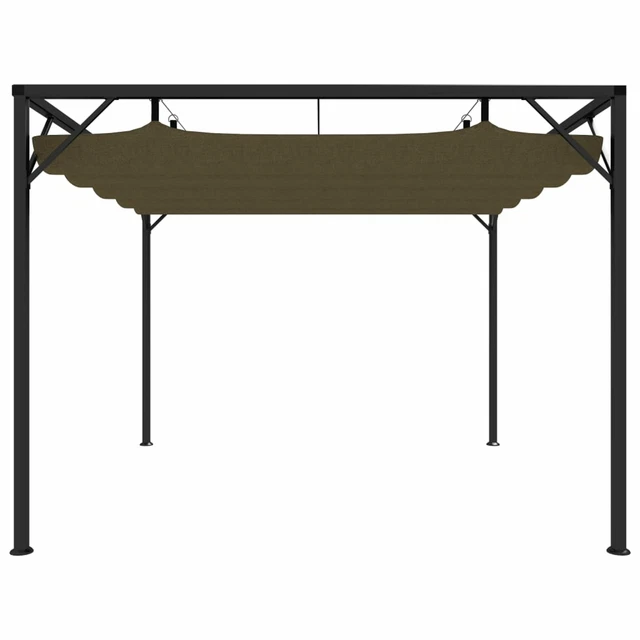 Gartenpavillon mit Ausziehbarem Dach 3x3 m Taupe 180 g/m² J9H3 3