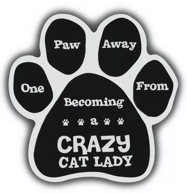 Cat Paw Shaped Magnets: 1 PAW AWAY FROM CRAZY CAT LADY | Cars, Refrigerators