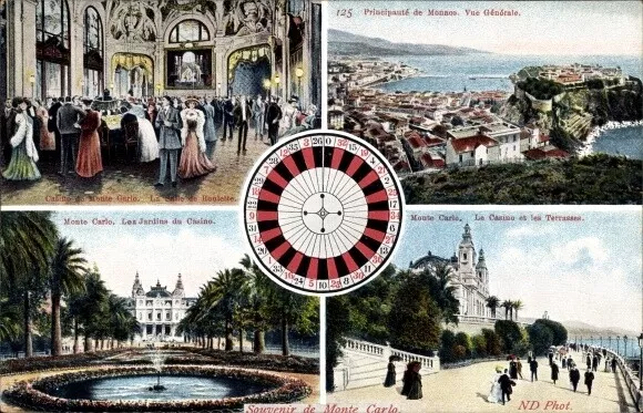 Ak Monte Carlo Monaco, Vue générale, Casino, La Salle de Roulette,... - 3830269