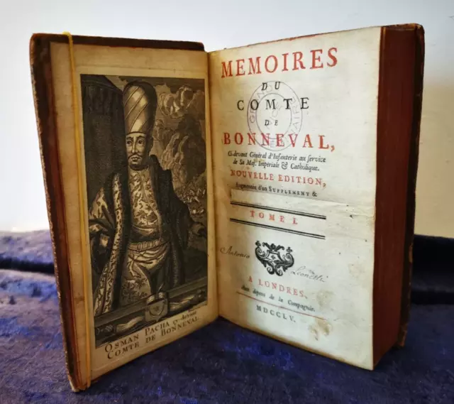 Mémoires du Comte de Bonneval 1755 Empire Ottoman complet livre ancien RARE