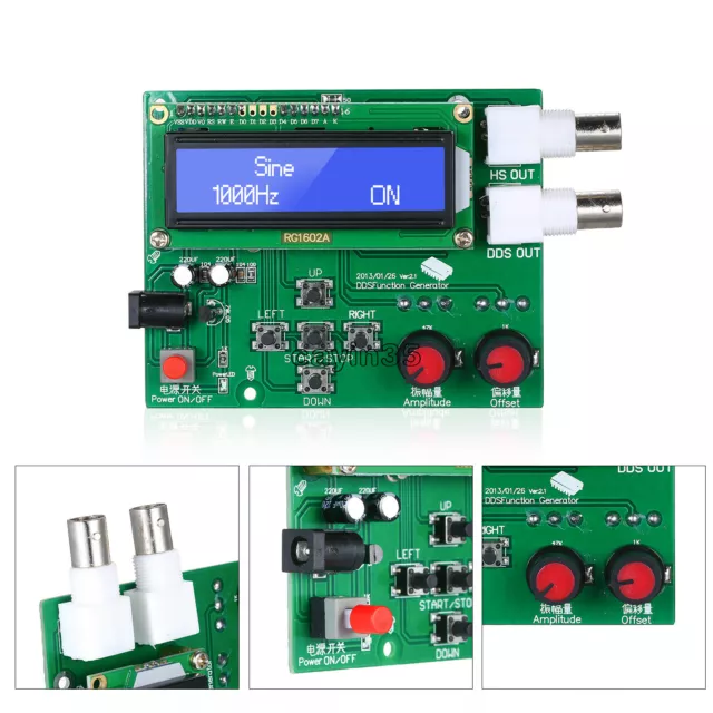 DDS Function Signal Generator Sine Square Sawtooth Triangle Wave up to 8MHz