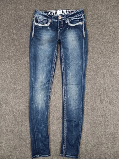 Hydraulic Lola Super Skinny Womens Low Rise Denim Blue Jeans Size 3/4 (27x31)