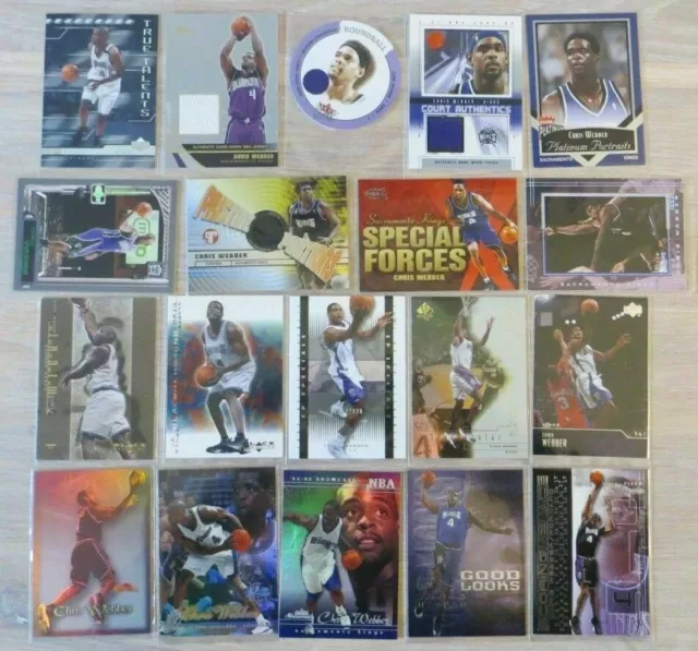 🔥 !! 20 cards !! Chris Webber Gus Num Inserts Regs Sacramento Kings HOF NBA 🔥