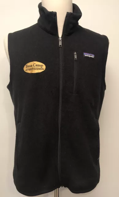 Patagonia Fleece Poly Vest Black Medium Base Camp Venture Sports Logo Colorado