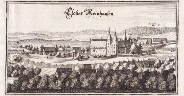Reinhausen Gleichen b. Göttingen Niedersachsen Kupferstich Merian 1650