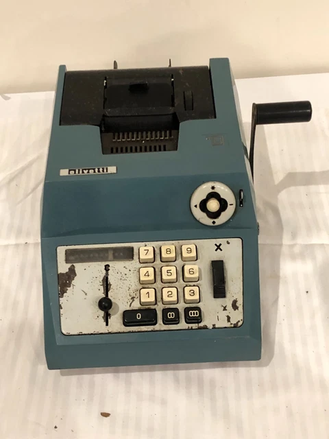 Macchina contabile vintage OLIVETTI Summa PRIMA 20 a manovella CALCOLATRICE