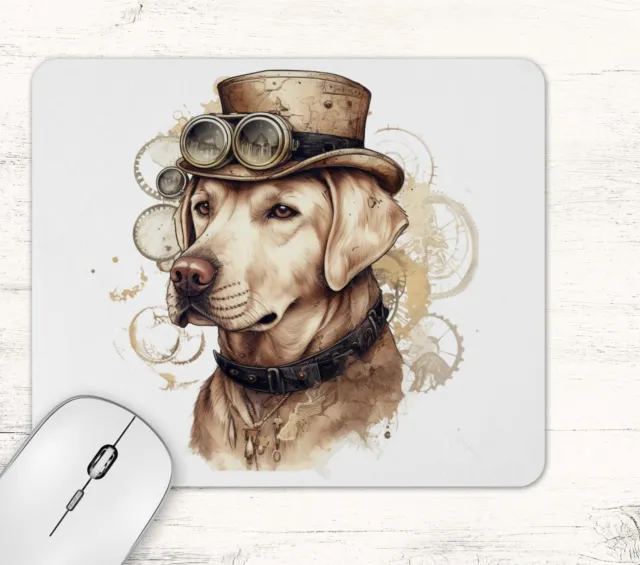 Steampunk Labrador Dog Neoprene Mouse Pad Mat #8