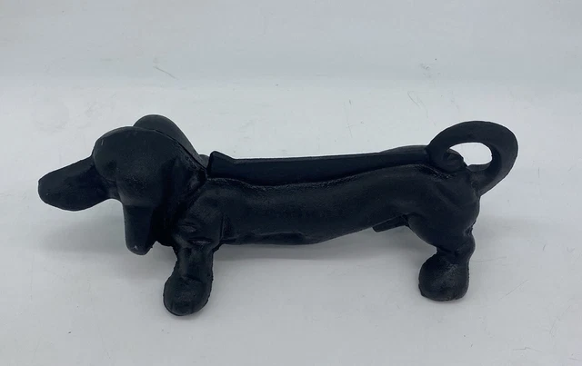 Antique Cast Iron Dachshund Dog Boot Shoe Scraper Door Stop Estate