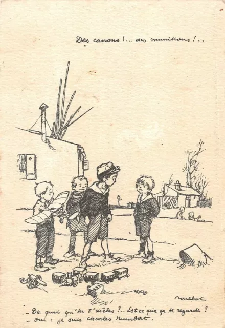 CPA Illustrator Poulbot - Cannons, Ammunition - I Am Charles Humbert