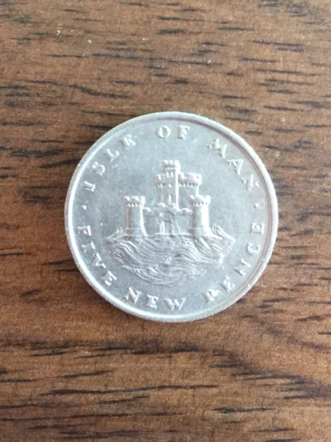 Isle Of Man, 1975, 5 Pence, Circulated Coin, Not Cleaned