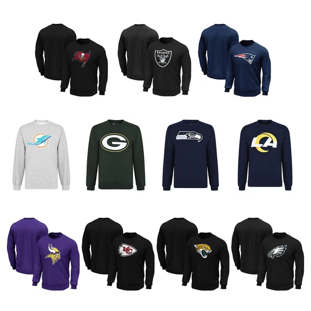 Felpa top giacca con logo NFL pull over euterwear uomo crew maniche lunghe giacca