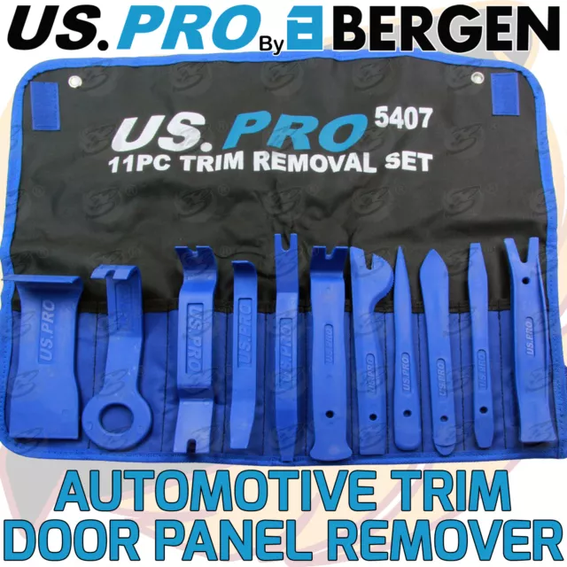 US PRO Door Panel & Trim Removal Tool 11 Piece Interior Trim Clip Tool Kit