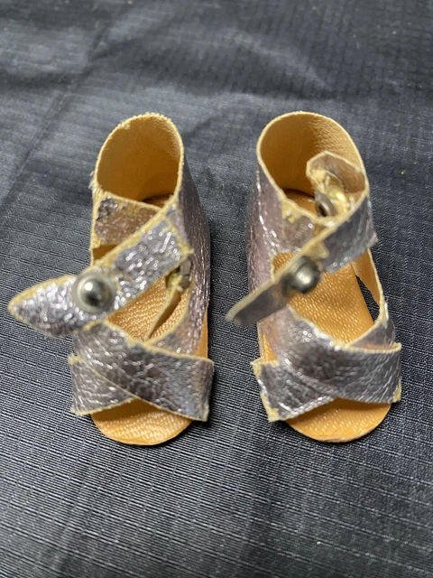 Vintage Unique Strap Doll Shoes For Bisque or Old Style Doll